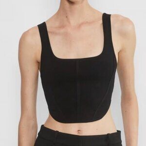 Babaton Bustier Knit Black Women's Tank Top XS